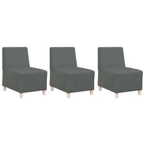 vidaXL Unité de Sofa Modulaire Sans Accoudoirs 3 Pièces Gris foncé