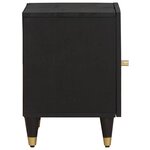 vidaXL Cabinet de chevet avec porte Noir 40 x 33 x 46 cm