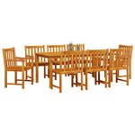 vidaXL Ensemble de salle à manger pour jardin 9 Pièces Marron