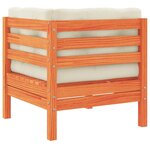 vidaXL Canapé d'angle de jardin coussins cire marron bois pin massif