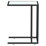 vidaXL Table d'appoint ordinateur Marbre blanc 50x35x65cm Verre trempé