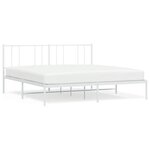 vidaXL Cadre de lit métal sans matelas et tête de lit blanc 183x213 cm