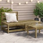 vidaXL Canapé de jardin sans accoudoirs repose-pieds bois pin imprégné