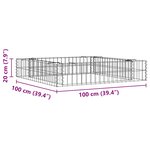 vidaXL Lit surélevé à gabion Acier galvanisé 100x100x20 cm
