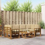 vidaXL Ensemble de canapés d'extérieur 7 pc Naturel et Beige