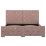 vidaXL Cadre de lit Rose Velours 140x200 cm