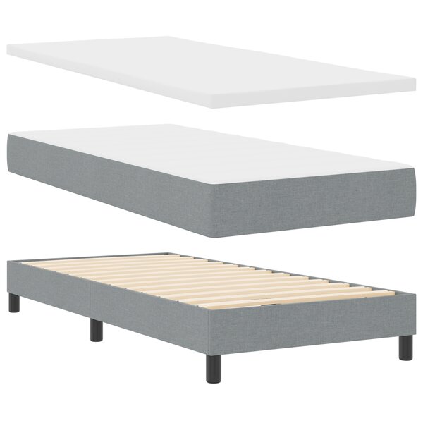 vidaXL Lit à ressort avec matelas gris clair  140 x 200 cm  Tissu.