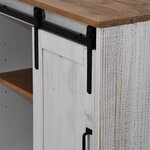 vidaXL Buffet HALDEN porte coulissante blanc 80x40x80 cm bois massif