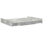 vidaXL Cadre de lit avec rangement avec tiroir Gris béton 140 x 190 cm