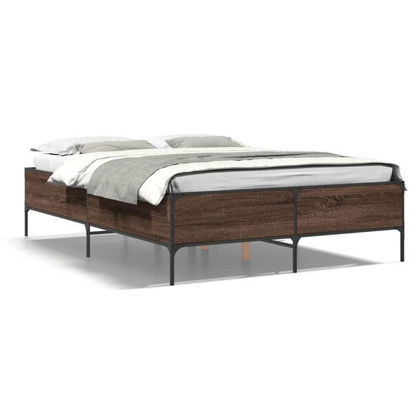 vidaXL Cadre de lit sans matelas chêne marron 160x200 cm