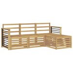 vidaXL Ensemble de canapés d'extérieur 4 pc Blanc Bois d'Acacia Massif