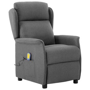 vidaXL Chaise de massage Gris clair 67.5 x 93.5 x 101.5 cm tissu