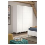 Ensemble Chambre eva lit bébé 60x120 + commode + plan à langer + armoire 3 portes blanc
