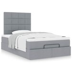 vidaXL Cadre de lit ottoman et matelas gris clair 120x200 cm tissu