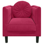 vidaXL Fauteuil avec coussin rouge bordeaux velours