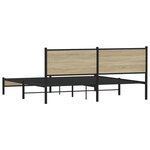 vidaXL Cadre de lit en métal sans matelas chêne sonoma 183x213 cm
