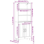 vidaXL Buffet haut Gris béton 69 5x34x180 cm Bois d'ingénierie