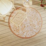vidaXL Tapis d'extérieur orange et blanc Ø120 cm PP