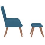 vidaXL Chaise de relaxation avec repose-pied Bleu Velours