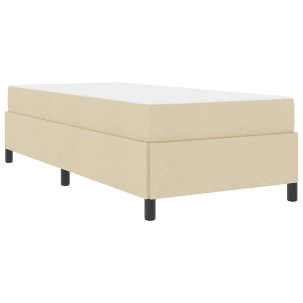 vidaXL Lit à ressorts Crème  Noir 80 x 200 cm Tissu  Bois Engineered