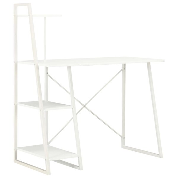 vidaXL Bureau avec étagère Blanc 102x50x117 cm
