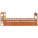 vidaXL Cadre de lit sans matelas cire marron 90x200 cm bois pin massif