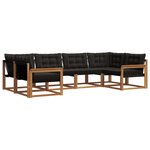 vidaXL Ensemble de canapés d'extérieur 6 pc Naturel et Noir