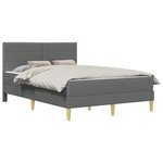 vidaXL Cadre de lit Gris foncé 140 x 190 cm Polyester