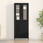 vidaXL Buffet avec armoire murale en chêne noir en bois aggloméré