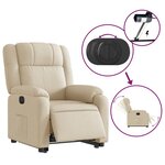 vidaXL Fauteuil inclinable électrique crème tissu