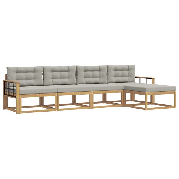 vidaXL Ensemble de canapés d'extérieur 4 pc Blanc et gris clair