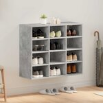 vidaXL Cabinet à chaussures avec étagère Gris béton 77 5 x 30 x 67 cm