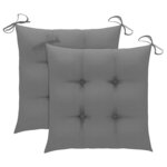 vidaXL Chaises de jardin avec coussins lot de 2 Acacia solide et acier