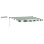 vidaXL Auvent rétractable électrique Vert et blanc 3 5 x 2 5 m