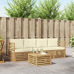 vidaXL Ensemble de canapés d'extérieur 5 pc Blanc et crème Polyester
