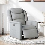 vidaXL Fauteuil inclinable électrique Gris clair Tissu