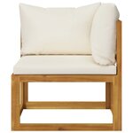 vidaXL Salon de jardin 7 Pièces avec coussin Crème Bois d'acacia solide