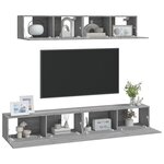 vidaXL Ensemble de meubles TV 4 Pièces Sonoma gris Bois d'ingénierie