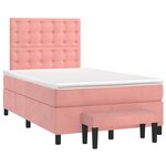 vidaXL Sommier à lattes de lit avec matelas Rose 120x200 cm Velours