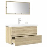 vidaXL Ensemble de meubles de salle de bain 3 Pièces chêne sonoma