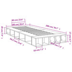 vidaXL Cadre de lit sans matelas gris béton 100x200 cm