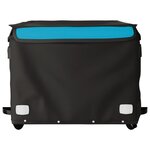 vidaXL Remorque de vélo noir et bleu 45 kg fer