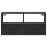 vidaXL Meuble TV noir 80x31x39 5 cm bois d'ingénierie et métal