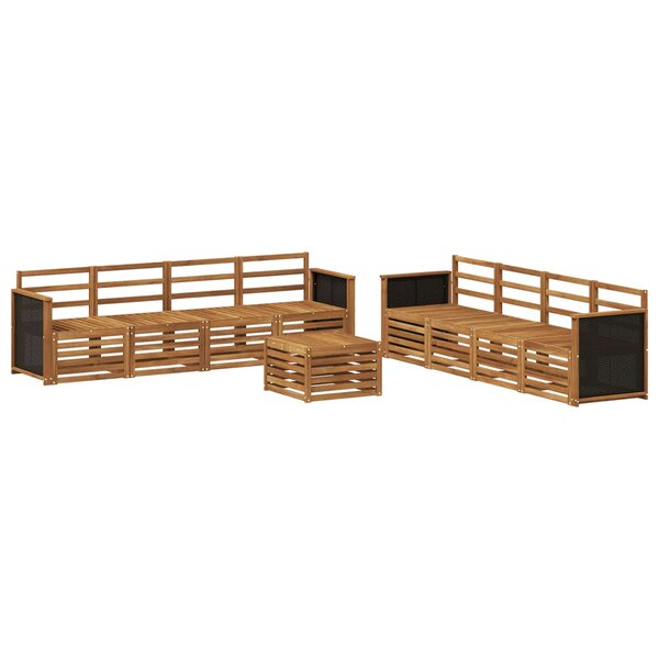 vidaXL Ensemble de canapés d'extérieur 9 pc Naturel