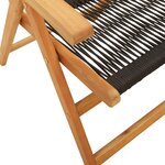 vidaXL Ensemble à manger de jardin 7Pièces noir polypropylène bois massif