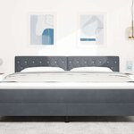 vidaXL Tête de lit LED  boutons en cristal  gris foncé  90 cm  en velours.