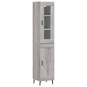 vidaXL Buffet haut Sonoma gris 34 5x34x180 cm Bois d'ingénierie