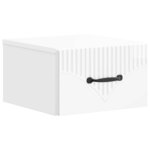 vidaXL Cabinet de chevet mural 2 pc Blanc brillant 34 5 x 33 x 20 cm