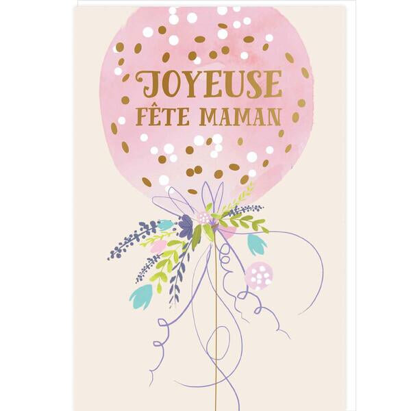 Carte Fête Des Mères Rose " Joyeuse Fête Maman" - Draeger paris