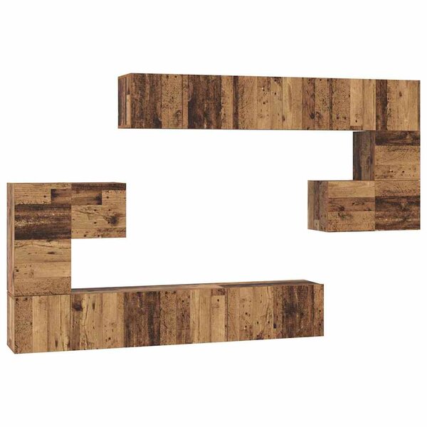 vidaXL Ensemble meuble TV 10 Pièces Bois ancien 180 x 30 x 90.5 cm